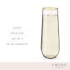 Gilded Stemless Champagne Flute Set by Twine