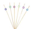 100 Pcs Bamboo Fruit Picks Fancy Cocktail Sticks Appetizer Toothpicks [F]