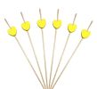 100 Pcs Bamboo Fruit Picks Fancy Cocktail Sticks Appetizer Toothpicks, Heart-6