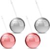 4 Pack 20 Oz Disco Cups With Lid And Straw Disco Flash Ball Cocktail Cup Plastic Disco Party Cups For Party Bar Nightclub;  Silver;  Rose Gold