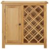 Wine Cabinet for 11 Bottles 31.5"x12.6"x31.5" Solid Oak Wood