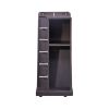 TREXM Kitchen Island Cart on Wheels with Adjustable Shelf and 5 Wine Holders; Storage Cart for Dining Room; Kitchen (Espresso)