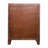 35 Inch 3 Drawer Mango Wood 15 Bottle Wine Accent Cabinet with 1 Door Storage; Brown