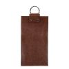 Brown Faux Leather Double-Bottle Wine Tote by Viski®