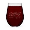Wifey Script Stemless Wine Glass