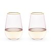 Rose Crystal Stemless Wine Glass by Twine Living® (Set by of 2)