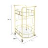2 Glass Shelves  Serving Trolley Bar Cart  with Durable Metal Frame for Hotel Dining Room Restaurant