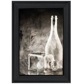 "Moody Gray Glassware Still Life" by Bluebird Barn; Ready to Hang Framed Print; Black Frame (Color: as Pic)