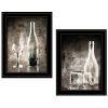 "Moody Gray Glassware Still Life" 2-Piece Vignette by Bluebird Barn; Black Frame